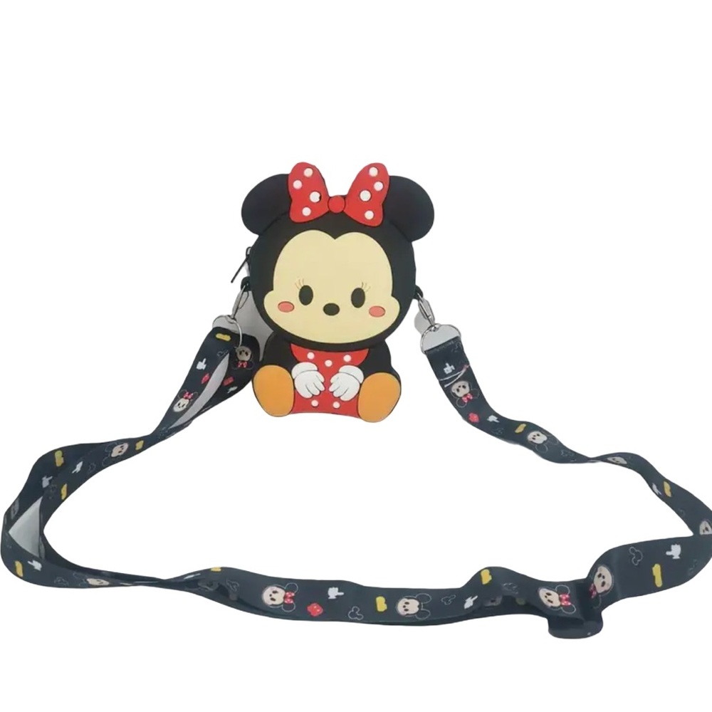 ❤️ Disney Black, & Red Minnie Mouse Crossbody Bag with Adjustable Strap – NWT!